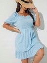 Оборки, рюши, короткие рукава 44 IC66109 *SHEIN BOHO АЖУРНОЕ ПЛАТЬЕ