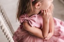 Tylové ružové šaty pre dievčatko ples svadba 134/140 Vek dieťaťa 6 rokov +