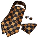 Мужской комплект жаккардовых шарфов Ascot, запонки POCKET CHECK, доставка24