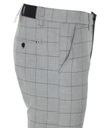 БРЮКИ ИЗ ЭЛЕГАНТНОГО МАТЕРИАЛА, СВЕТЛО-СЕРЫЕ, В КЛЕТКУ W42