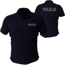 Темно-синяя полицейская рубашка-поло с серебряной вышивкой
