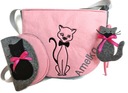 комплект из светло-розовой сумочки с именем, для девочки с кошельком и повязкой-кошкой