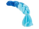 Syntetické vlasy na vrkoče ombre modré farebné pramene prameň 120cm Značka Verk Group