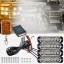 ФАРА СТРОБОСКОП ЦВЕТ ОРАНЖЕВЫЙ W РЕШЕТКЕ 4X 4 СВЕТОДИОДНЫЕ 12V КОМПЛЕКТ Z ПУЛЬТОМ  фото 11
