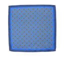 Синий и темно-синий нагрудный платок с геометрическим узором