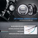 HEADLIGHT MOTORCYCLE LED 7″ 17,3 CM HALO RUNNING LIGHTS DC CAFE RACER CHOPPER  photo 5