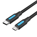 Kabel Micro-B USB 2.0 - USB-C 2A transfer / ładowanie 1m
