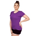 ЖЕНСКАЯ ФУТБОЛКА С КОРОТКИМ РУКАВОМ ФИОЛЕТОВЫЙ L ХЛОПОК БЛУЗКА