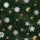 РОЖДЕСТВЕНСКАЯ ТКАНЬ СКАТЕРЬ ЗВЕЗДЫ ЗЕЛЕНЫЙ ФОН BN3