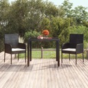 vidaXL Záhradný stôl, sklenená doska, čierny, 90x90x75 cm, PE ratan Stav balenia originálne