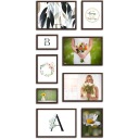 Мультирама Набор из 9 фоторамок коричневый