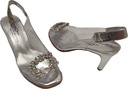 BRENDA ZARO Slikonové sandále T3151 STRIEBORNÁ veľ.37 Materiál vložky pravá koža