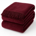 Moca Design Blanket 150x200 Burgundy бахромы