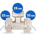 ТРОЙНИК PEX 32x25x32 ВИНТОВОЙ ТРУБНЫЙ СОЕДИНИТЕЛЬ РАСПРЕДЕЛИТЕЛЬ НАПОЛЬНОГО ОТОПЛЕНИЯ