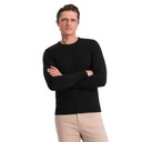 Klasický pánsky sveter s okrúhlym výstrihom čierny V2 OM-SWBS-0106 S