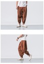 Jarné pánske voľné háremové nohavice čínska ľanová potítka Dĺžka nohavíc dlhá