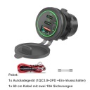 ЗАРЯДНИЙ ПРИСТРІЙ ЖИВЛЕННЯ USB+2X USB-C QC3.0 ВОЛЬТМЕТР 12-24V 10A ЧЕРВОНИЙ  фото 8
