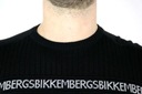 BIKKEMBERGS pánsky sveter čierny nápis SWBB03 L Veľkosť L