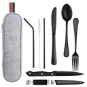 NIEZBĘDNIK TURYSTYCZNY SZTUĆCE KEMPINGOWE PODRÓŻNE NÓZ WIDELEC ŁYŻKA ZESTAW