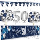 Набор воздушных шаров на 50-летие, синее серебро, украшения на день рождения для мужчин и женщин