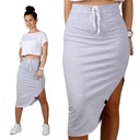 Юбка миди из хлопка S GREY ASYMMETRIC TUBE