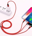 НЕЙЛОНОВЫЙ КАБЕЛЬ 3В1 ТИП C/ MICRO USB/ IPHONE 1,2 м