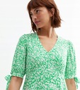 New Look XTR rbs zielona mini sukienka v-neck kwiaty rękaw 3/4 M Marka New Look