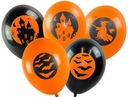 Латексные шары с принтом Halloween Party, 5 шт.