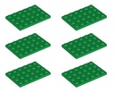 LEGO Тарелка 4x6 зеленая 4116671 3032 — 6 шт.