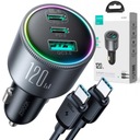 АВТОМОБИЛЬНОЕ ЗАРЯДНОЕ УСТРОЙСТВО JOYROOM 120 Вт, 2xUSB-C, КАБЕЛЬ USB-A + USB-C, 100 Вт, QC PD