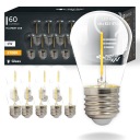 10 лампочек E27 LED FILAMENT 1W WARM для гирлянд