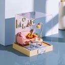 Миниатюрный дом днем ​​с моделью гитары 3D DIY