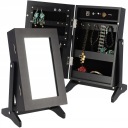 TOALETKA SZAFKA NA BIŻUTERIĘ Z LUSTREM CZARNA