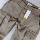 TERRANOVA nohavice džínsové horčicové cargo milície široké nohavice W31 82cm Dominujúca farba béžová