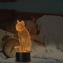 Ночник с именем 3D-выгравированной светодиодной кошкой котенка
