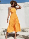 Sukienka asymetryczna midi boho żółta S 36 Rozmiar S