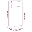 vidaXL Kúpeľňová skrinka, biela s vysokým leskom, 32x34x90 cm Hmotnosť (s balením) 17.9 kg