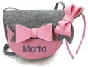 сумочка с именем, маленький розовый бантик, повязка на голову