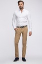 Beżowe spodnie chinos z bawełny gładkie Giacomo Conti Kolor beżowy