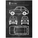 Схема ретро-патентного плаката Fiat 126p