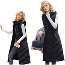 2024Nowy PIKOWANA DŁUGA KAMIZELKA DAMSKA PUCHOWA BEZRĘKAWNIK Z KAPTUREM XL