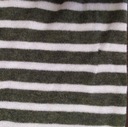 Pletený pruhovaný sveter vo farbe khaki DEFEKT S Výstrih okrúhly