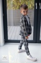 Oblek pre chlapca s kockovanou bavlnou 74 ČIERNY Strih slim