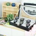 Szkatułka pudełko na 12 zegarków szare wnętrze organizer etui na prezent Płeć uniseks