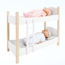 ДЕРЕВЯННАЯ ДВУХЯРУСНАЯ КРОВАТЬ ДЛЯ КУКОЛ ДО 53 СМ + АКСЕССУАРЫ