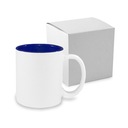 ЭКО-кружка объемом 330 мл с темно-синей внутренней частью, сублимационная.