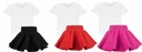 Komplet biała koszulka czerwona spódniczka 98/104 Płeć chłopcy dziewczynki