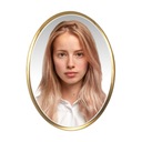 МОГИЛА ДЛЯ ФОТОГРАФИИ ОВАЛЬНАЯ ЦВЕТНАЯ ЗОЛОТАЯ РАМА 6x8см