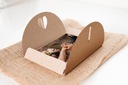Коробка Фотоконверт с сердцем 13х18 коричневый 10 шт. в прочной папке