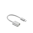 Adapter przejściówka USB Typ C USB-C HOST USB USB-A na kablu OTG srebrny